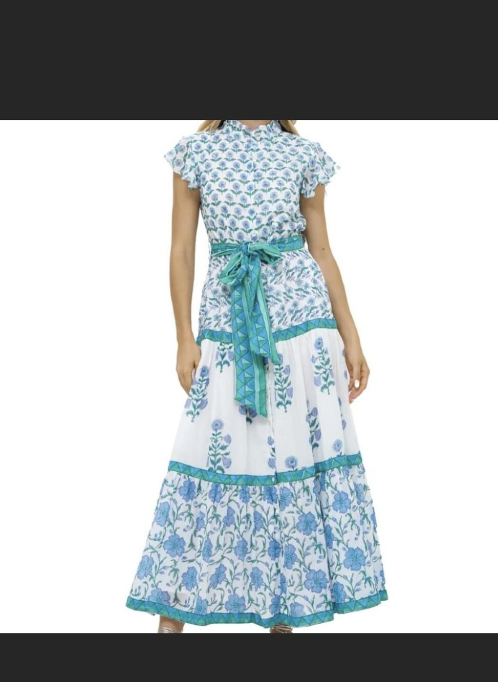 Oliphant ruffle collar button down maxi dress Size Small Boho